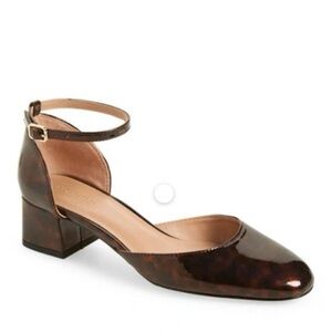 SOLD Nordstrom | Baina Ankle Strap Pump in brown tortoise size 6